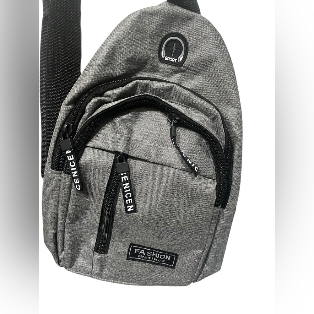 New without tags Crossbody Gray and Black Sling Backpack - Picture 4 of 9